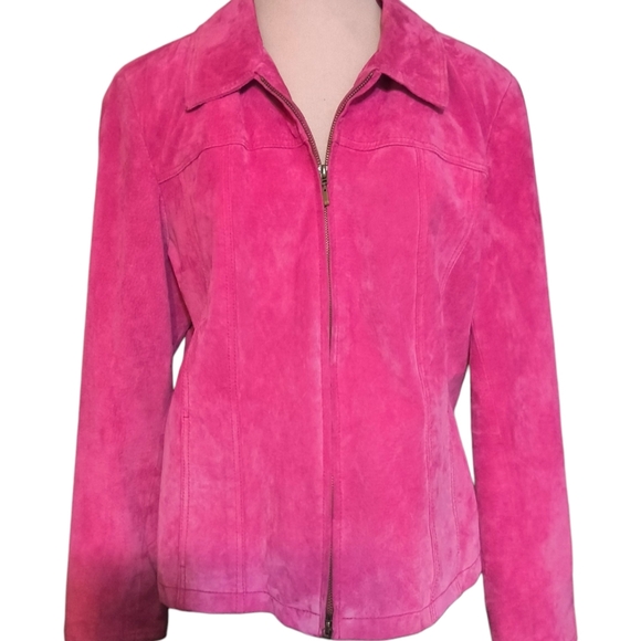 Coldwater Creek Jackets & Blazers - Vintage Barbiecore Pink Suede Jacket by Coldwater Creek